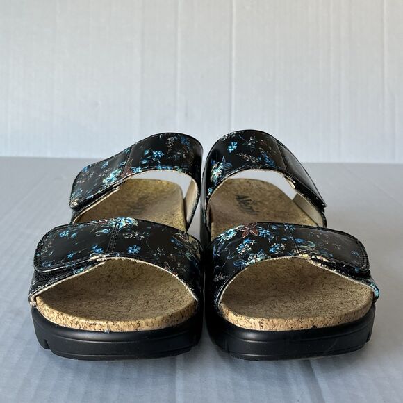 ALEGRIA RUBIE SANDALS VEGAN LEATHER DOUBLE ADJUSTABLE STRAPS SLIDES EU 39 US 9 - Picture 7 of 15